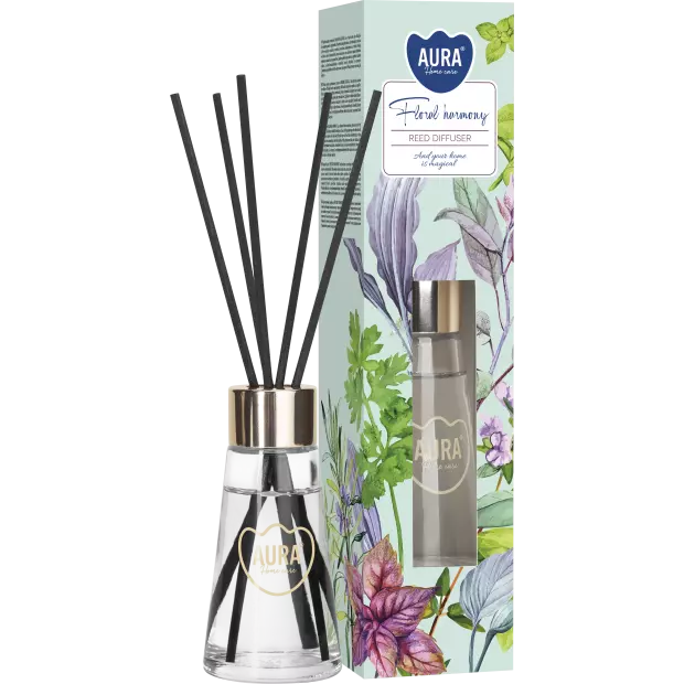 Zdjęcie produktu Dyfuzor zapachowy z patyczkami Odświeżacz powietrza Aura AD-001-463 Kwiatowa Harmonia 50 ml 