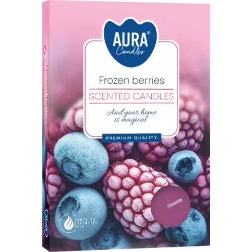 Zdjęcie produktu Małe świece tealighty z aromatem Mrożonych jagód P15-314– 6 sztuk