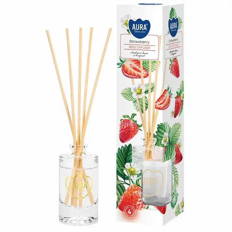 Zdjęcie produktu Dyfuzor zapachowy z patyczkami Odświeżacz powietrza Aura DZ45-73 Słodka Truskawka 45 ml