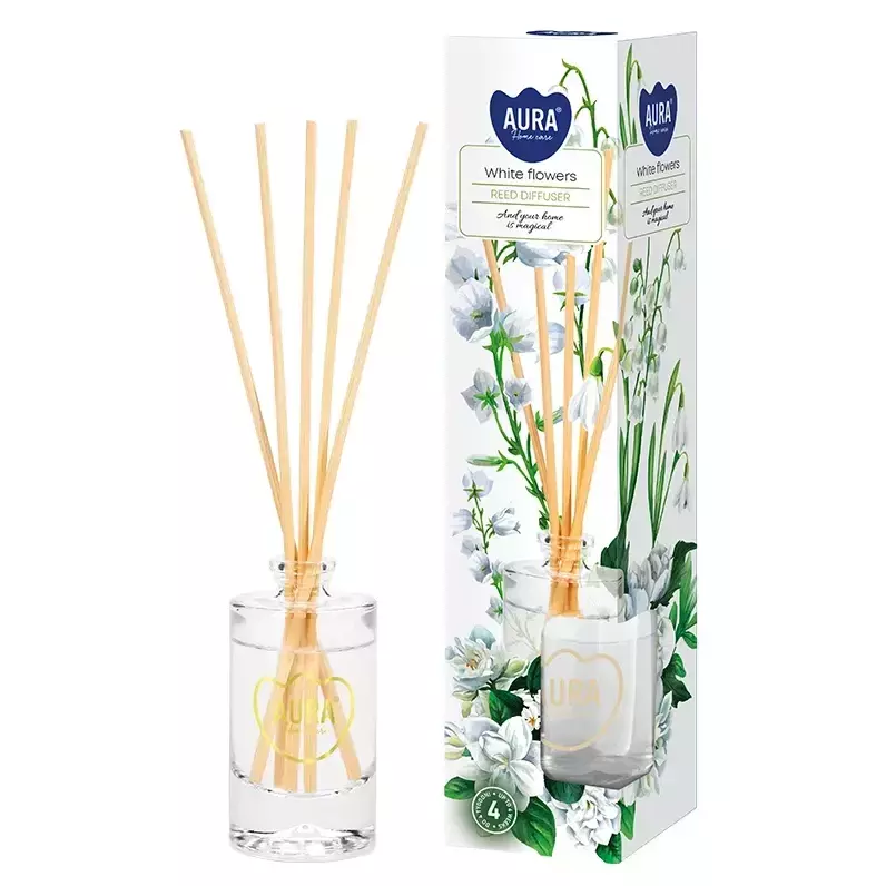 Zdjęcie produktu Dyfuzor zapachowy z patyczkami Odświeżacz powietrza Aura DZ45-179 Bukiet Białych Kwiatów 45 ml