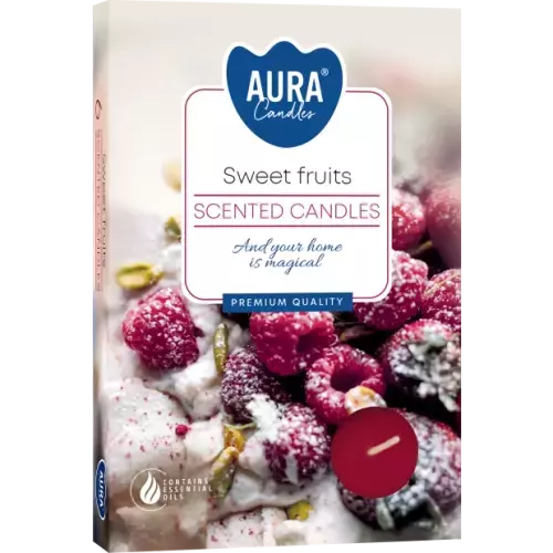 Zdjęcie produktu Małe świece tealighty z aromatem Słodkie owoce P15-379– 6 sztuk