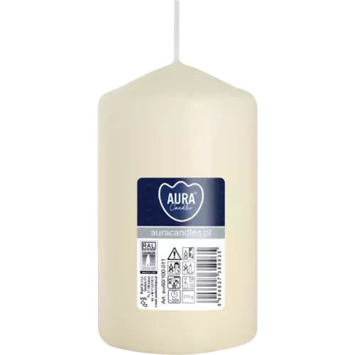 Zdjęcie produktu Świeca walec Ecru SW60/100-011 – 210g, ~30h palenia, Wys. 10 cm, Śr. 5.8 cm
