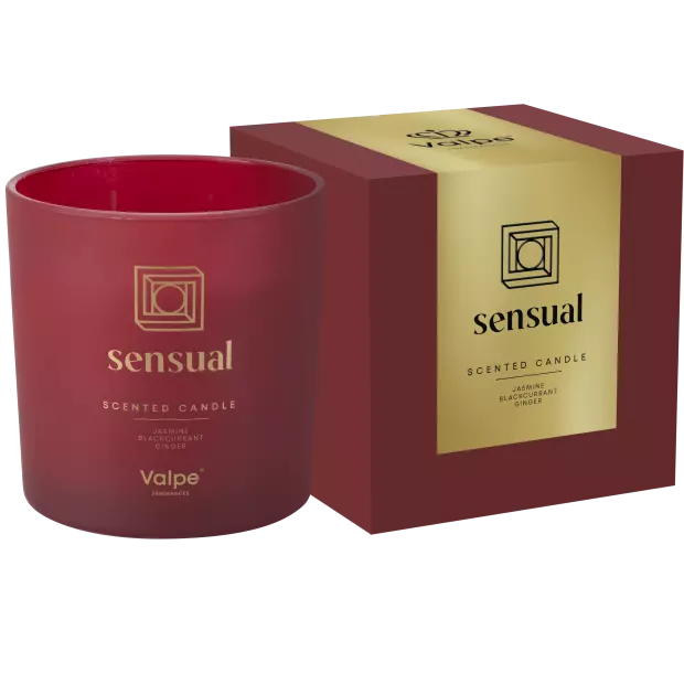 Zdjęcie produktu Świeca zapachowa w matowym szkle Valpe VC-003-390 - Aromat Sensual, Czerwona