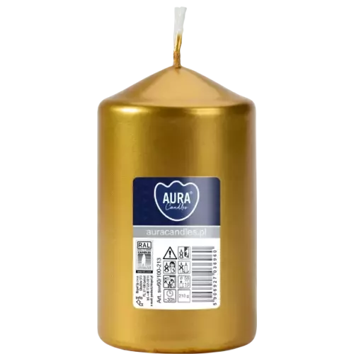 Zdjęcie produktu Świeca walec Złoty Metalik SW60/100-213 – 210g