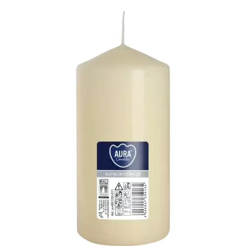 Zdjęcie produktu świeca walec bezzapachowa dekoracyjna ecru 12 cm 38h sw60/120-011