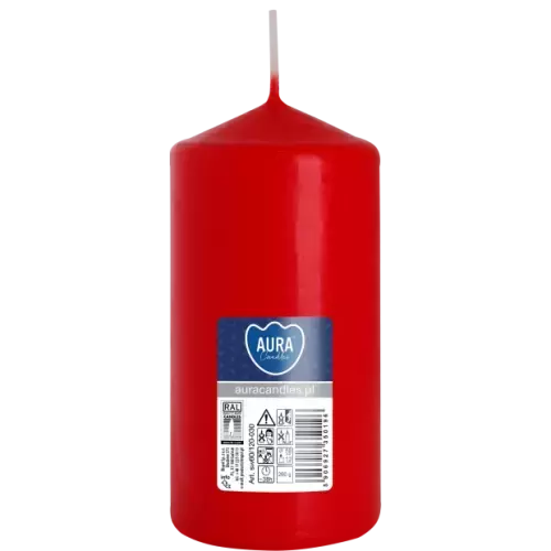 Zdjęcie produktu świeca walec dekoracyjna bezzapachowa 38h 12 cm czerwona sw60/120-030
