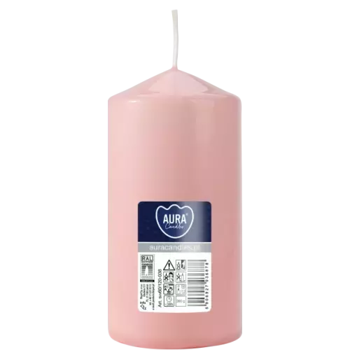 Zdjęcie produktu Świeca walec różowa bezzapachowa dekoracyjna 12 cm 38h sw60/120-038