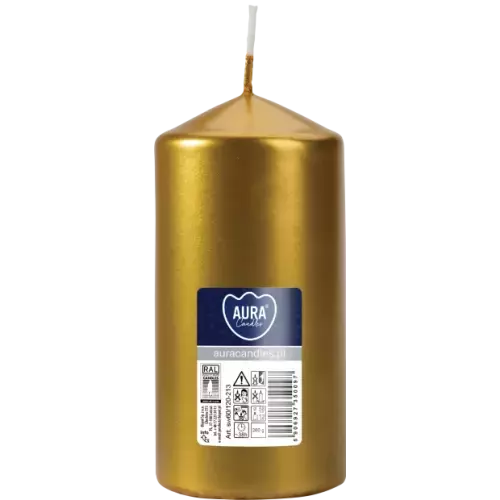 Zdjęcie produktu Świeca ozdobna walec złoty metalik bezzapachowa 12 cm sw60/120-213