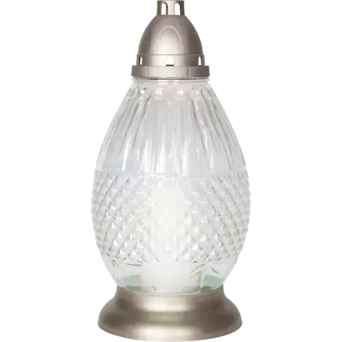 Zdjęcie produktu Znicz Szklany Transparentny 5039 – Diamentowy Szlif