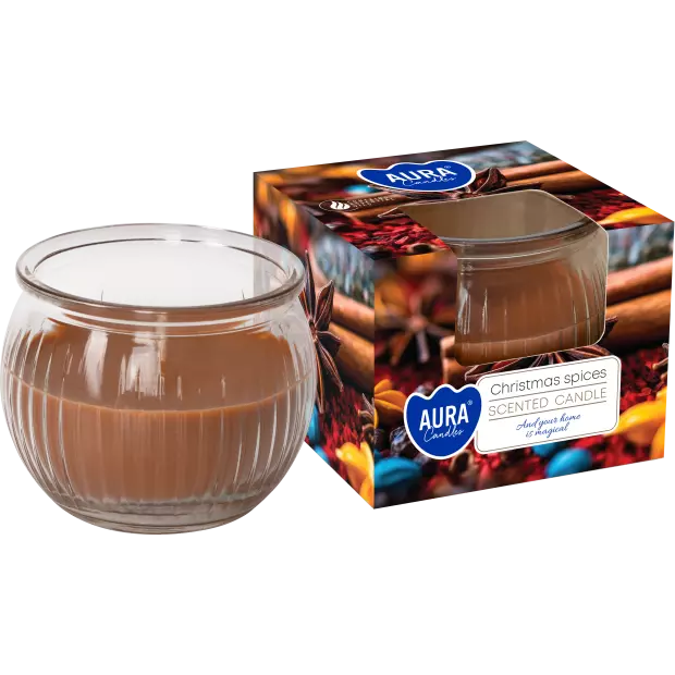 Zdjęcie produktu Świeca zapachowa w karbowanym szkle SN69-406 Świąteczne przyprawy
