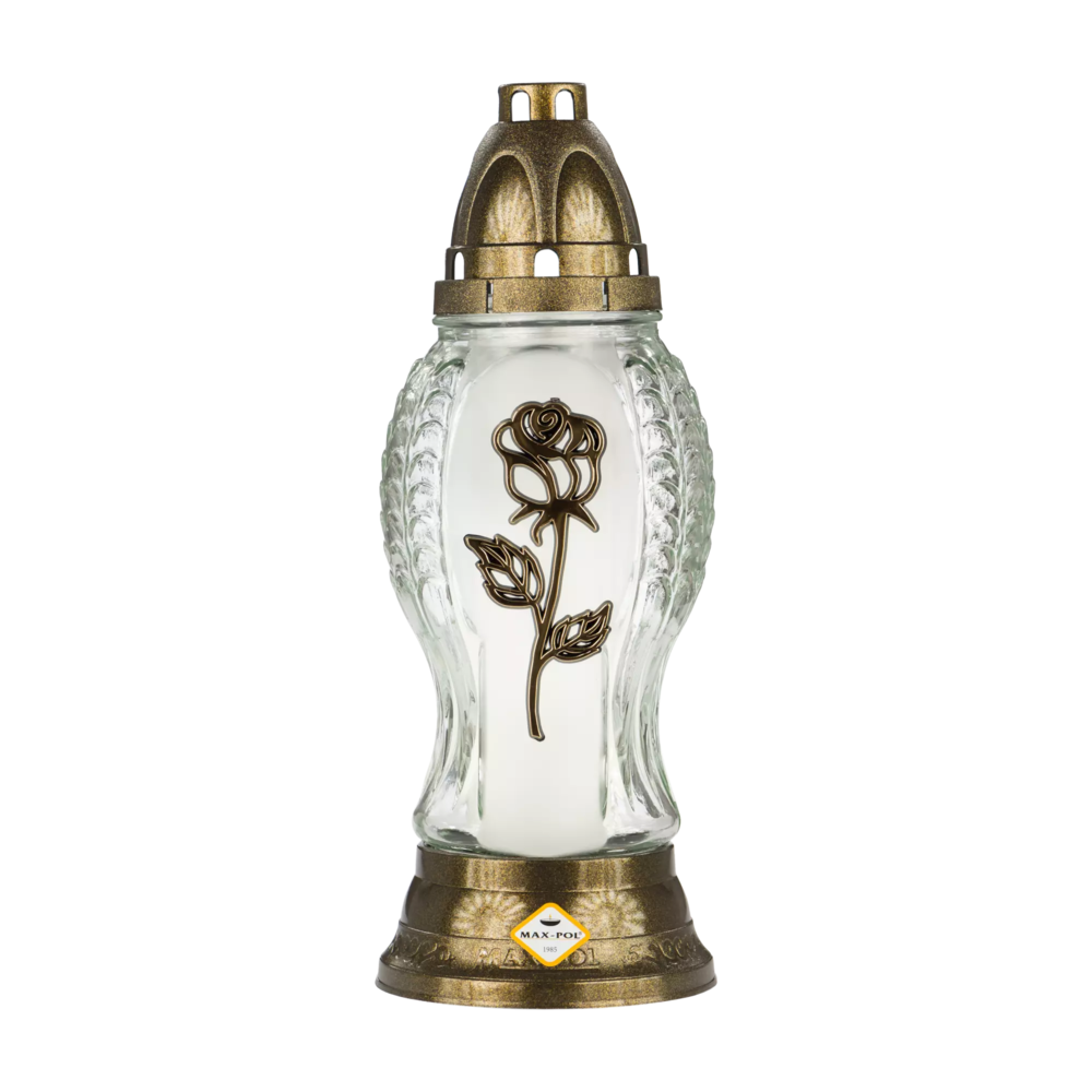 Zdjęcie produktu Znicz AP 1041 Szklany Lampion Złoty 29 cm