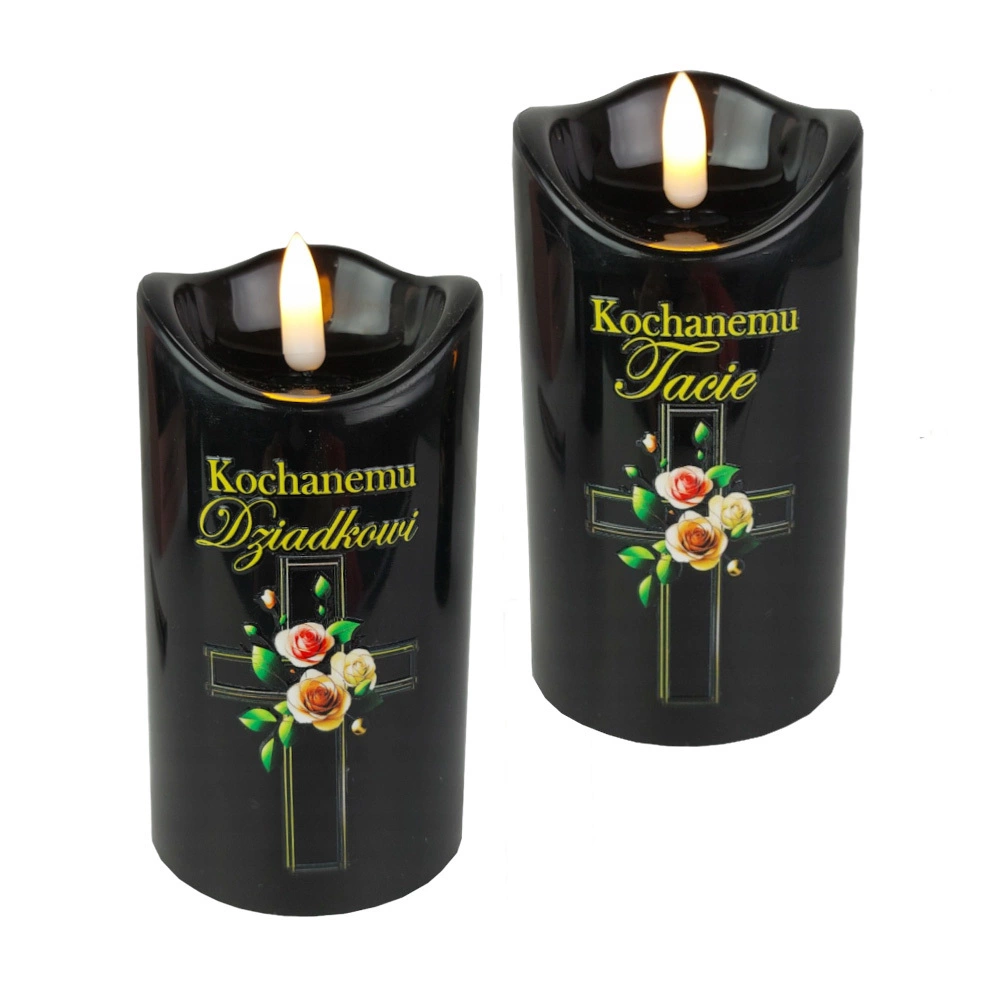Zdjęcie produktu Znicz LED w Tubie WAX Tacie Dziadkowi 7x12 cm