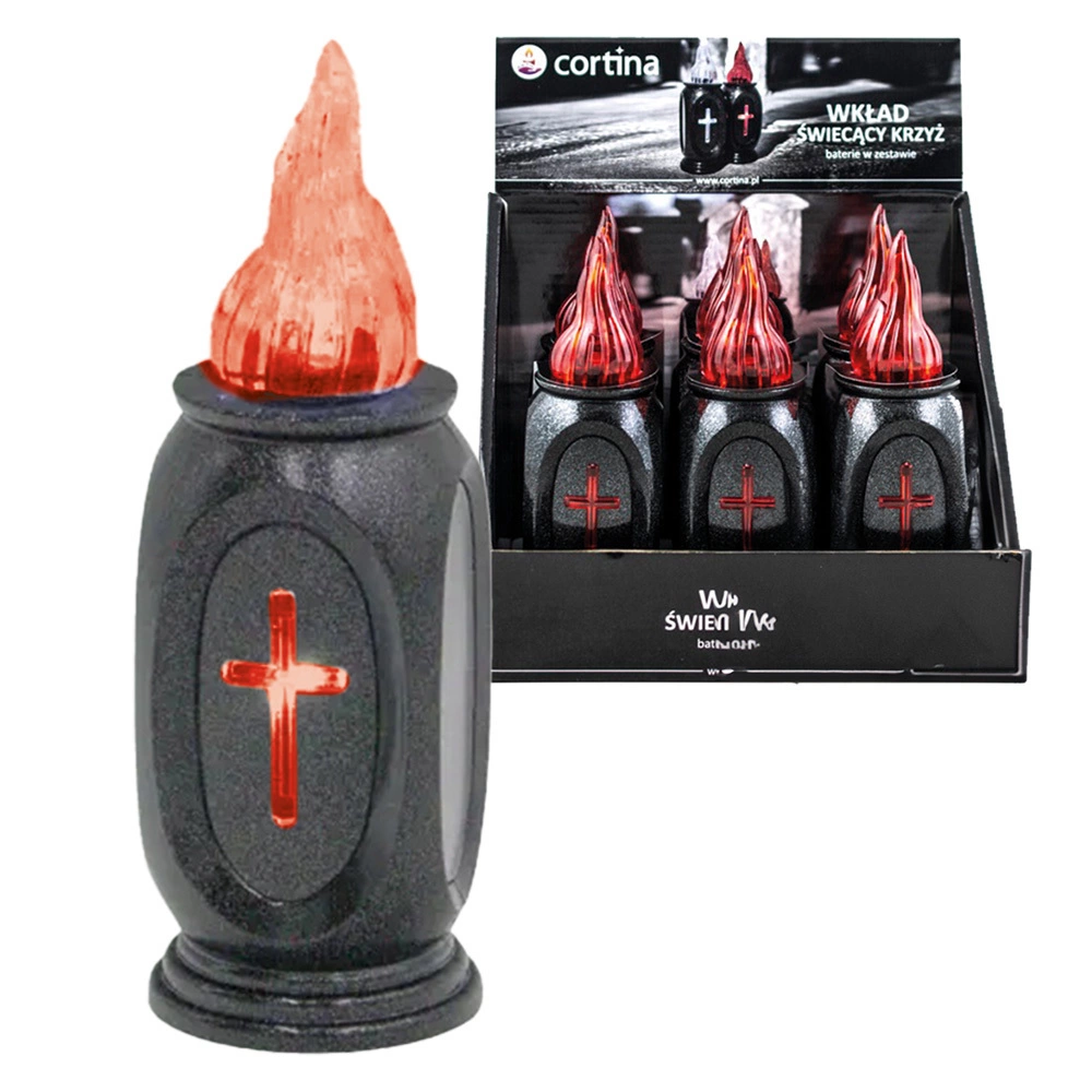 Zdjęcie produktu Wkład LED Krzyż Cortina Vaso zimny biały/czerwony 16cm