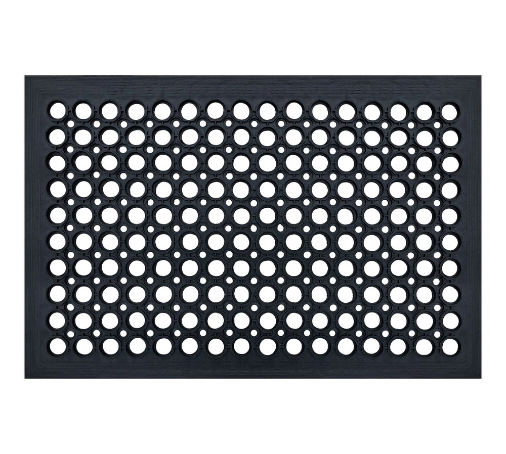 Zdjęcie produktu Wycieraczka Mata Zewnętrzna Gumowa Ażurowa 90x150cm Z Najazdem Czarna