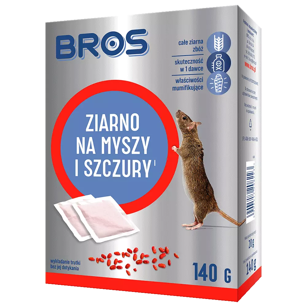 Zdjęcie produktu Ziarno na myszy i szczury Bros trutka 140g