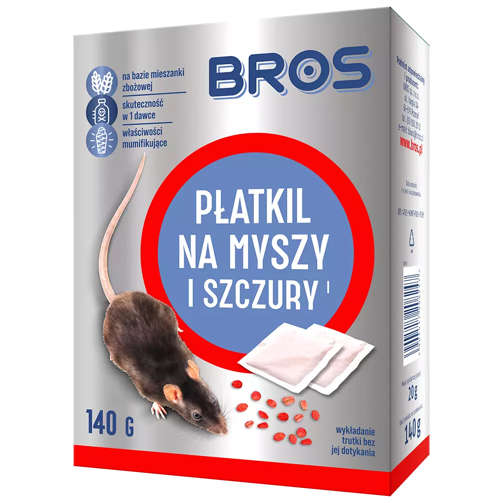 Zdjęcie produktu Płatkil na myszy i szczury trutka Bros 140g