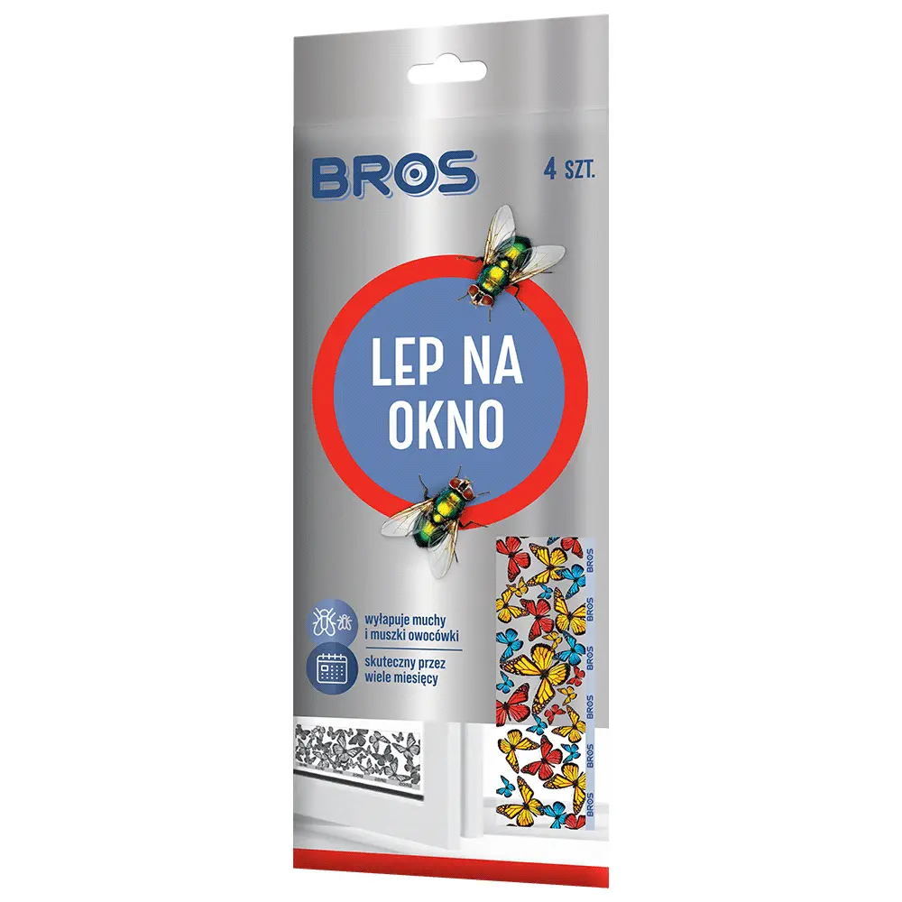 Zdjęcie produktu Lep na okno na muchy owady latające dekoracyjny naklejka kolorowa 4 sztuki
