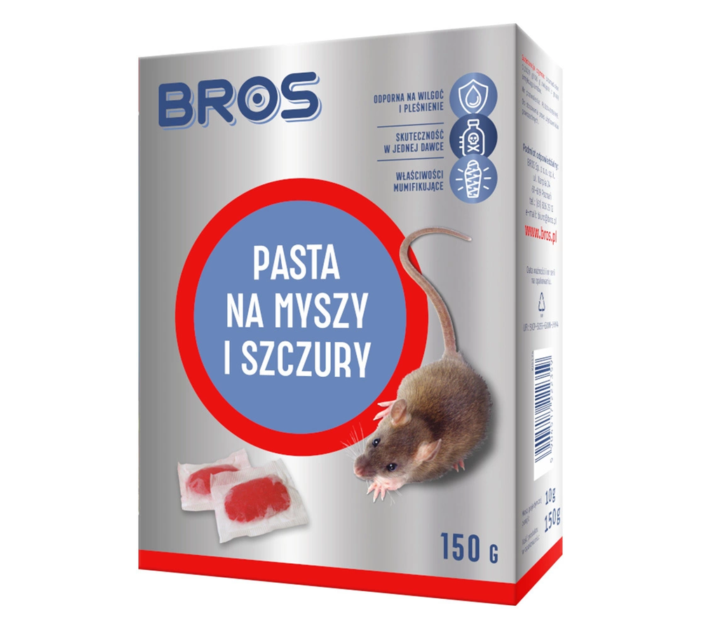 Zdjęcie produktu Pasta na myszy i szczury Bros skuteczna trutka w saszetkach