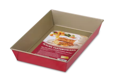 Zdjęcie produktu Blacha do pieczenia non-stick fakturowana czerwono-złota 28x23.5 cm