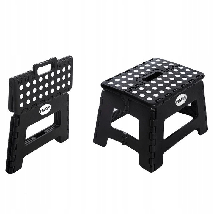 Zdjęcie produktu Stołek składany 22,5 cm czarny 150 kg taboret antypoślizgowy