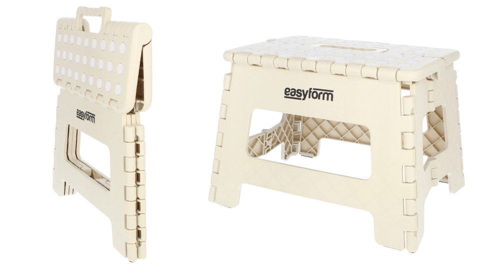 Zdjęcie produktu Stołek składany 22,5 cm beżowy 150 kg taboret antypoślizgowy