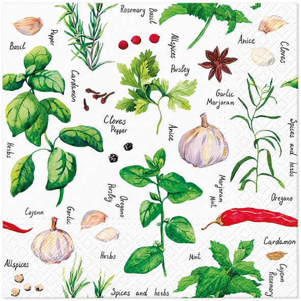Zdjęcie produktu Serwetki 33x33 Decoupage Spices and Herbs 20szt.