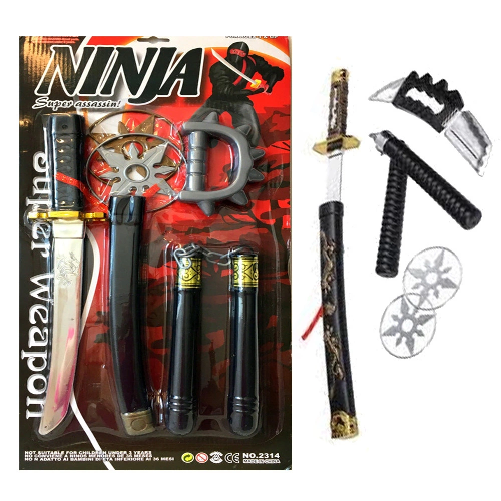 Zdjęcie produktu Zestaw mini Ninja miecz nunchaku shurikeny dla dzieci