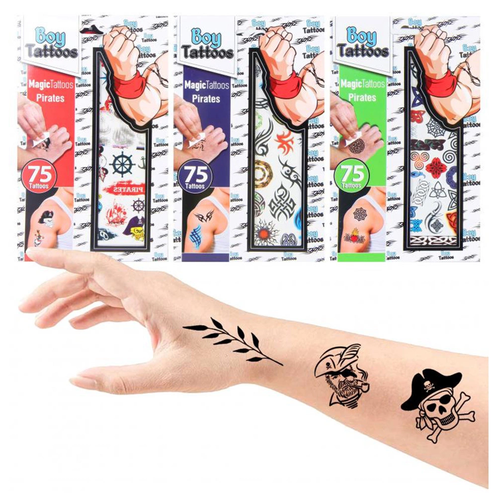 Zdjęcie produktu Tymczasowe Tatuaze dla chlopcow Zmywalne magic mix wzorow 75 szt/opak