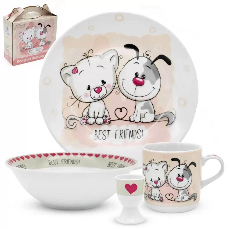 Zdjęcie produktu Zestaw obiadowy dla dzieci Best Friends porcelanowy Bella Fiore