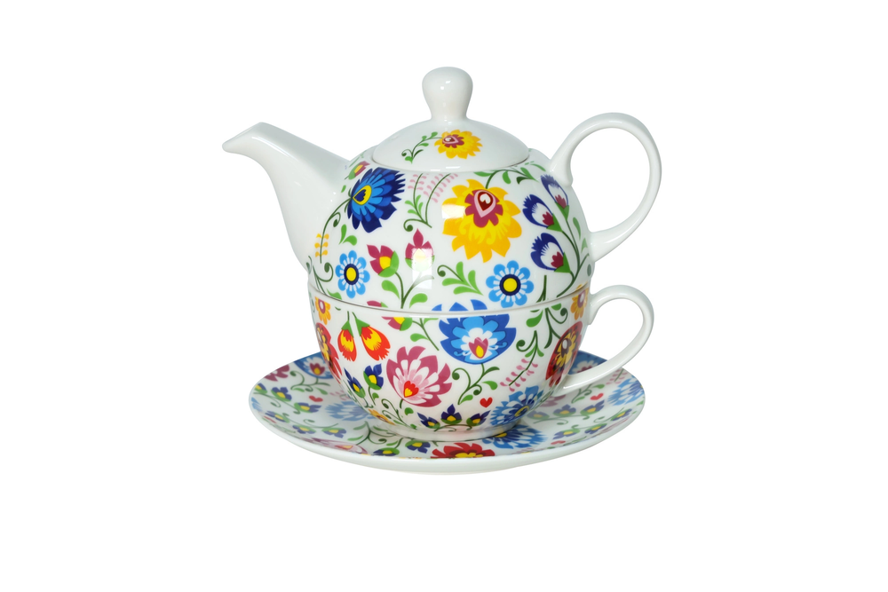 Zdjęcie produktu Czajniczek z Filiżanką 400/250ml Zestaw do Herbaty Tea For One Ceramiczny