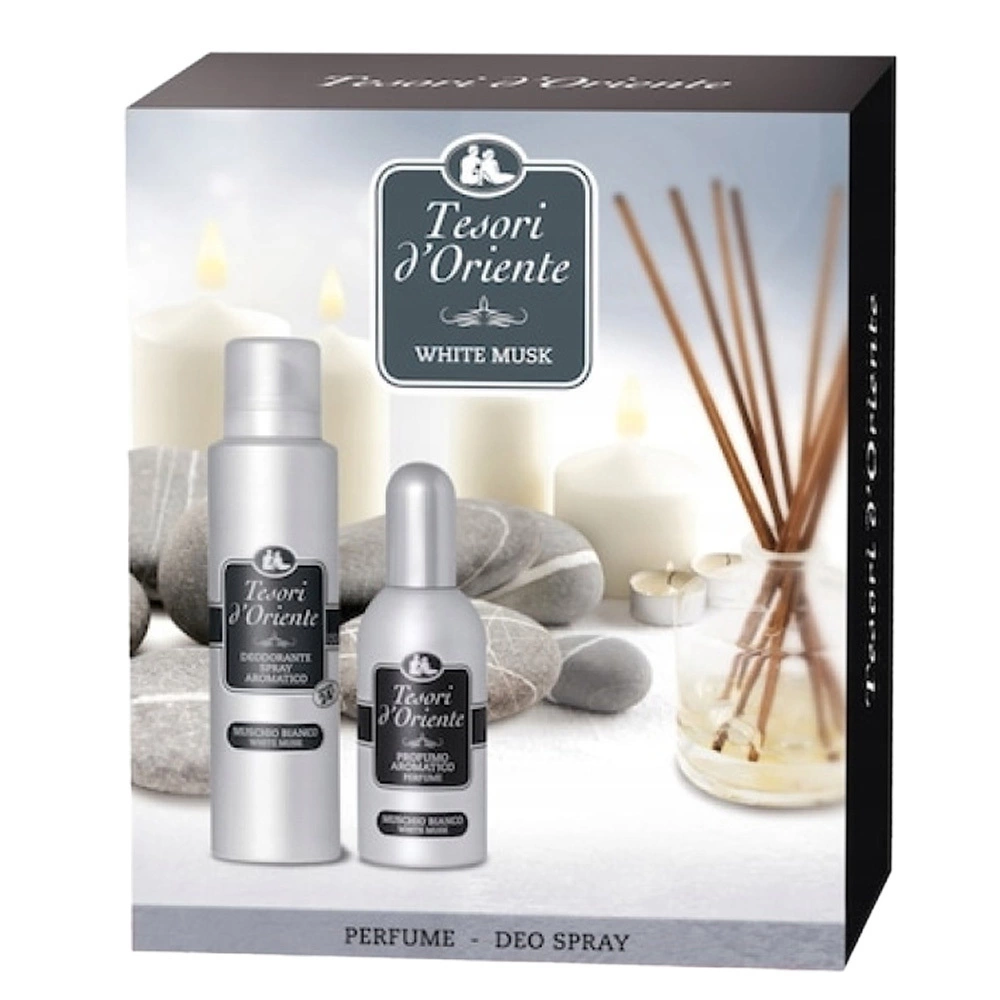 Zdjęcie produktu TESORI D'ORIENTE Białe Piżmo ZESTAW Perfumy 100ml Dezodorant PREZENT