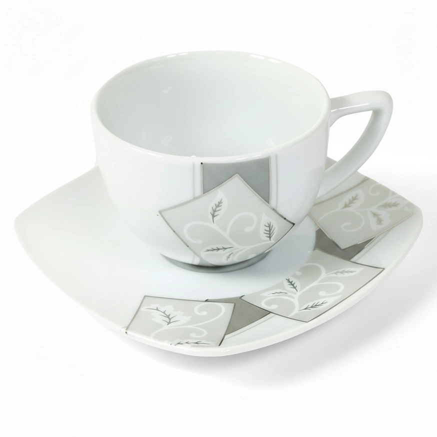 Zdjęcie produktu Komplet 6 Filiżanek Porcelana ZE SPODKAMI Zestaw Kawa Herbata Prezent