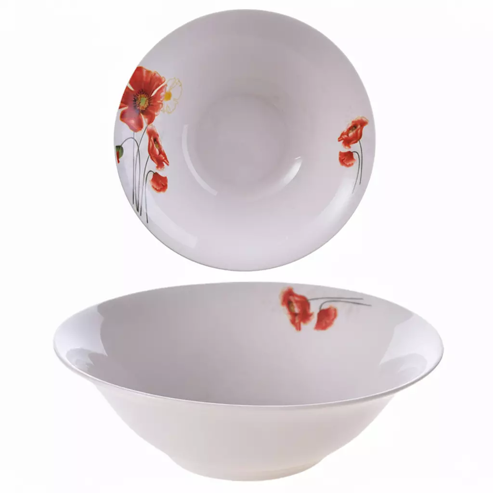 Zdjęcie produktu Salaterka Ceramiczna 18cm Biała Kwiaty 500ml Miska Na Zupę Deser