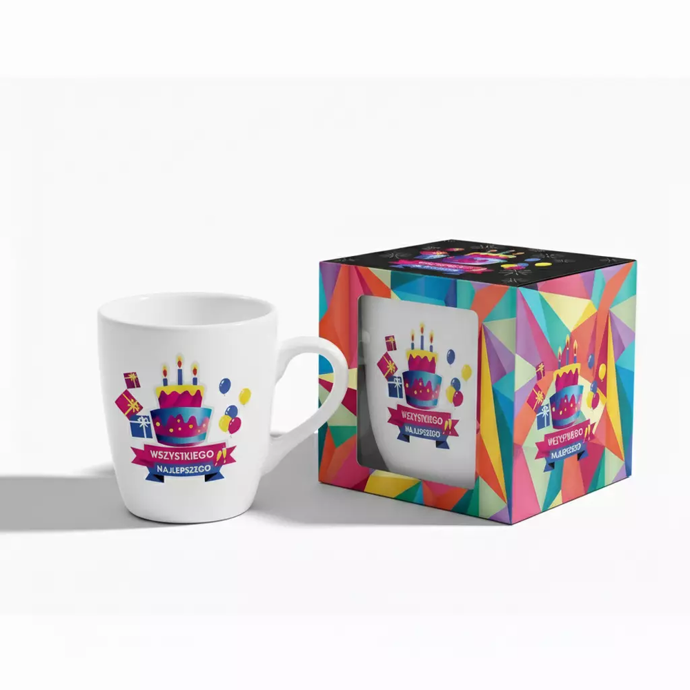 Zdjęcie produktu Kubek 300 ml BOX Na Prezent Urodzinowy Świąteczny Mikrofala Zmywarka BGtech