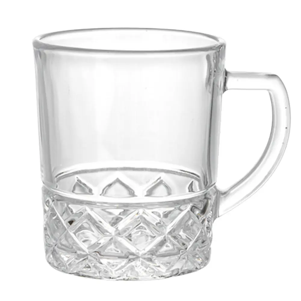 Zdjęcie produktu Szklanki z uchem szklanka żłobiona do kawy herbaty zestaw 6szt 240ml