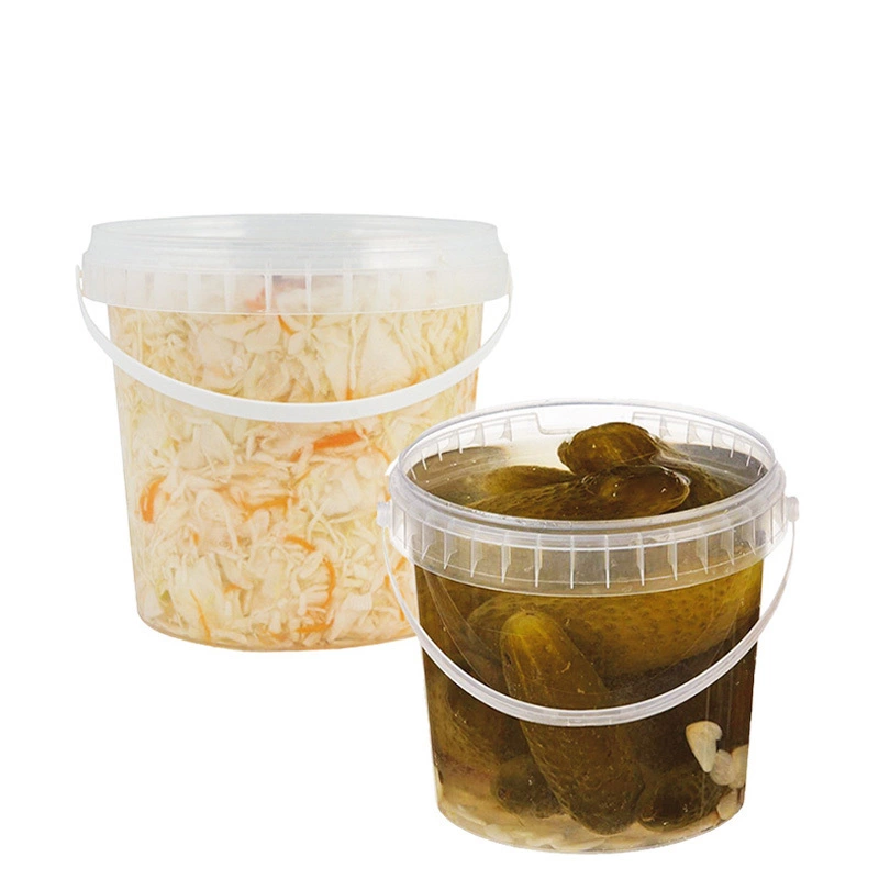 Zdjęcie produktu Wiadro Pojemnik z Pokrywką 3L Przezroczysty na Kapustę Ogórki Kiszone
