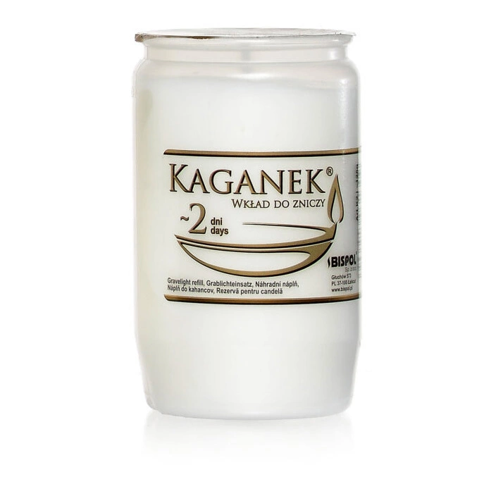 Zdjęcie produktu Wkład parafinowy do zniczy biały kaganek 2 dni 48h 11 cm k2
