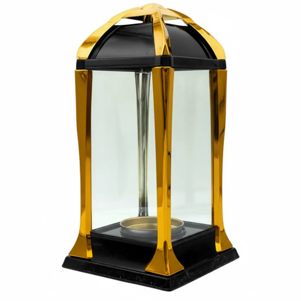 Zdjęcie produktu Znicz szklany kapliczka na Grób Cmentarz Duży Lampion 32 cm 