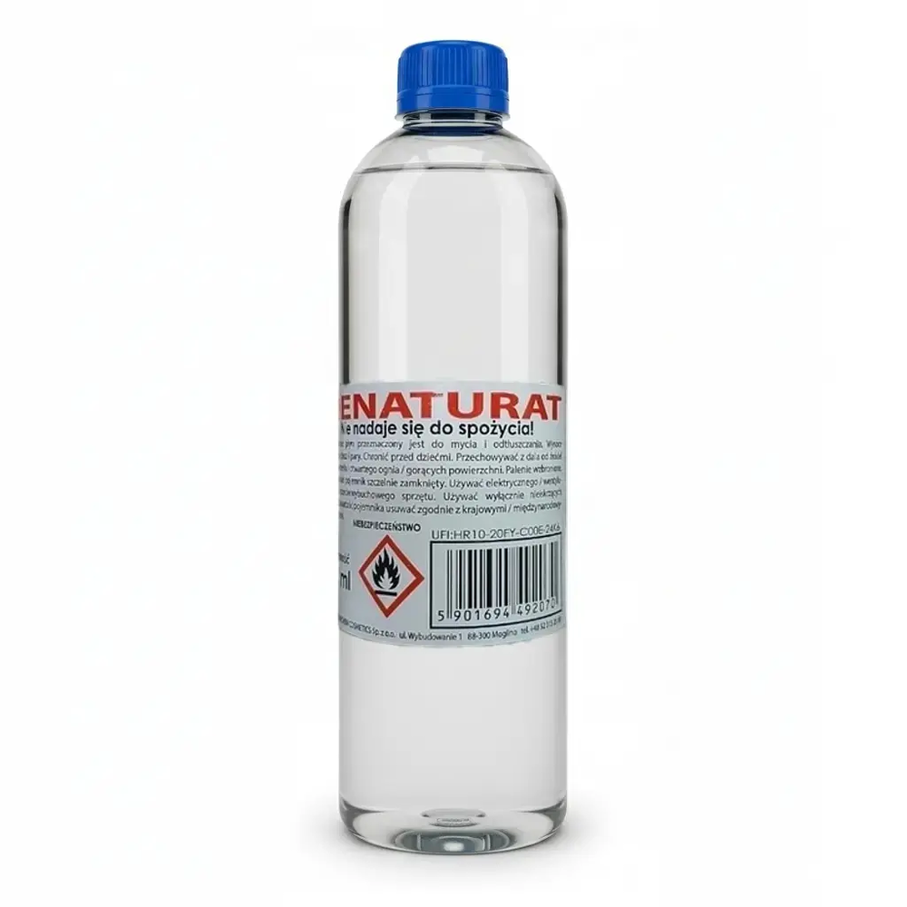 Zdjęcie produktu DENATURAT 92% 500ml bezbarwny do Czyszczenia Odtłuszczania lub jako Rozpałka Rozpuszczalnik