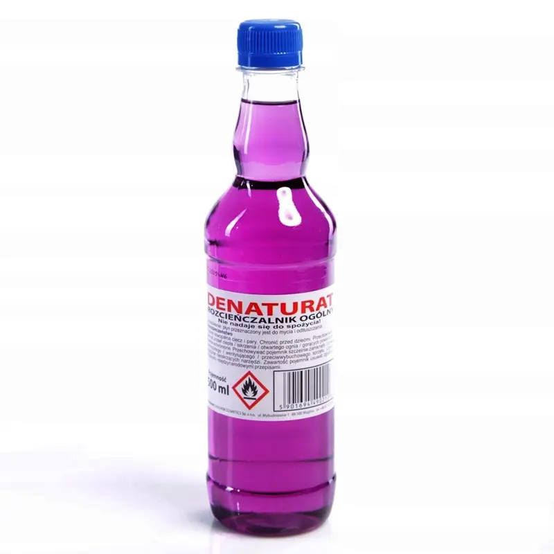 Zdjęcie produktu DENATURAT 72% 500ml fioletowy Czyszczenie Dezynfekcja Odtłuszczanie lub jako Rozpałka Rozpuszczalnik