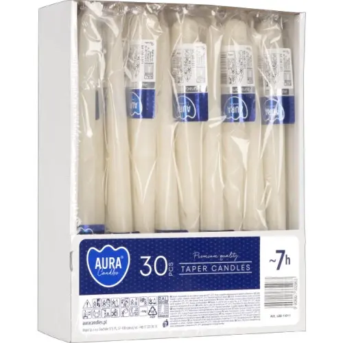 Zdjęcie produktu Świeca stożkowa na stół Ecru 7h 24,5cm Bispol 1 szt. S30-1-011