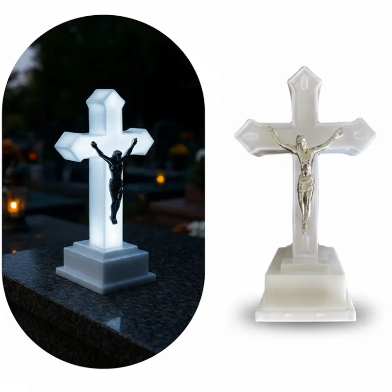 Zdjęcie produktu Wkład LED Znicz Krzyż Biały Bezpłomieniowy