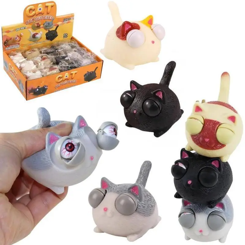 Zdjęcie produktu Gniotek Antystresowy Kot Kotek Squishy Wyskakujące Oczy MIX Sensoryczny 1 szt.
