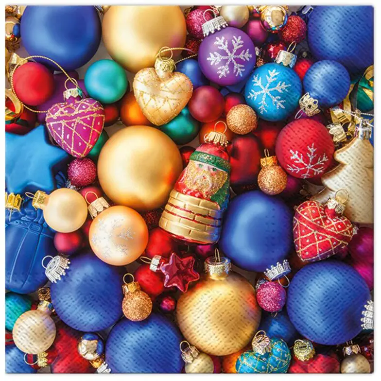 Zdjęcie produktu Serwetki Papierowe Świąteczne na Stół i Decoupage 33x33 cm Lunch TaT Bauble Ozdoby Świąteczne 20szt.
