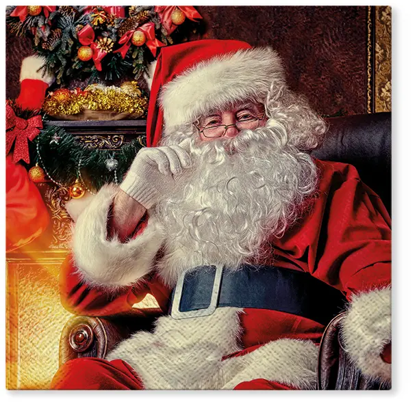 Zdjęcie produktu Serwetki Papierowe Świąteczne na Stół i Decoupage 33x33 cm Lunch TaT Santa Mikołaj w Domu 20szt.