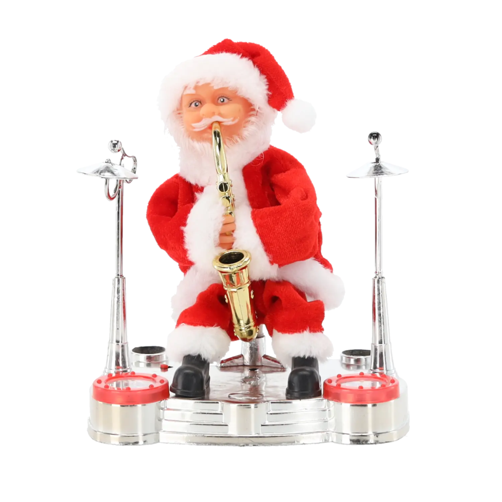 Zdjęcie produktu Mikołaj Grający Na Saksofonie 20cm Ruchoma Figurka Ozdoba LED 6505