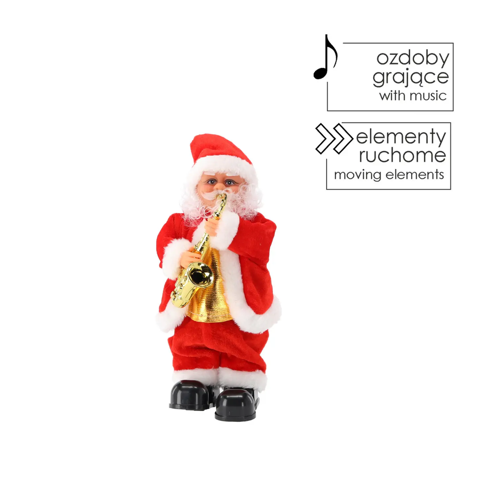 Zdjęcie produktu Mikołaj Z Saksofonem Grający 30,5 cm Ruchoma Figurka Ozdoba SAT5157