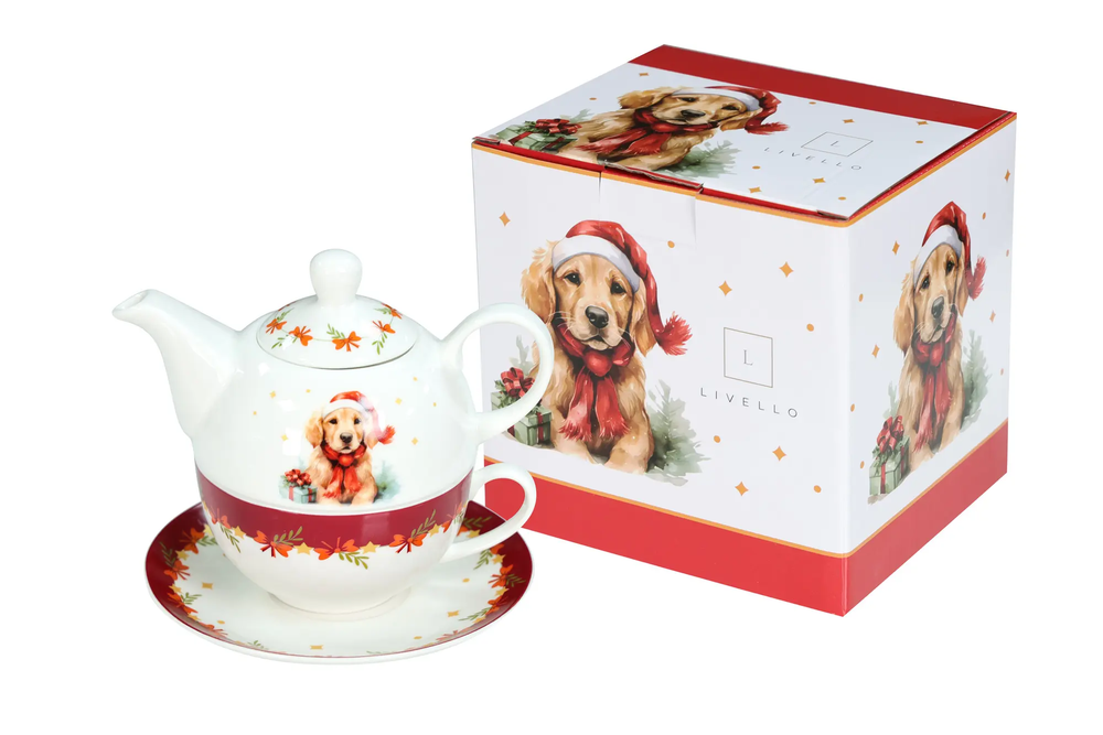 Zdjęcie produktu Zestaw Dzbanek 400ml + Filiżanka 250ml Porcelana PIES LIVELLO CR5-S1