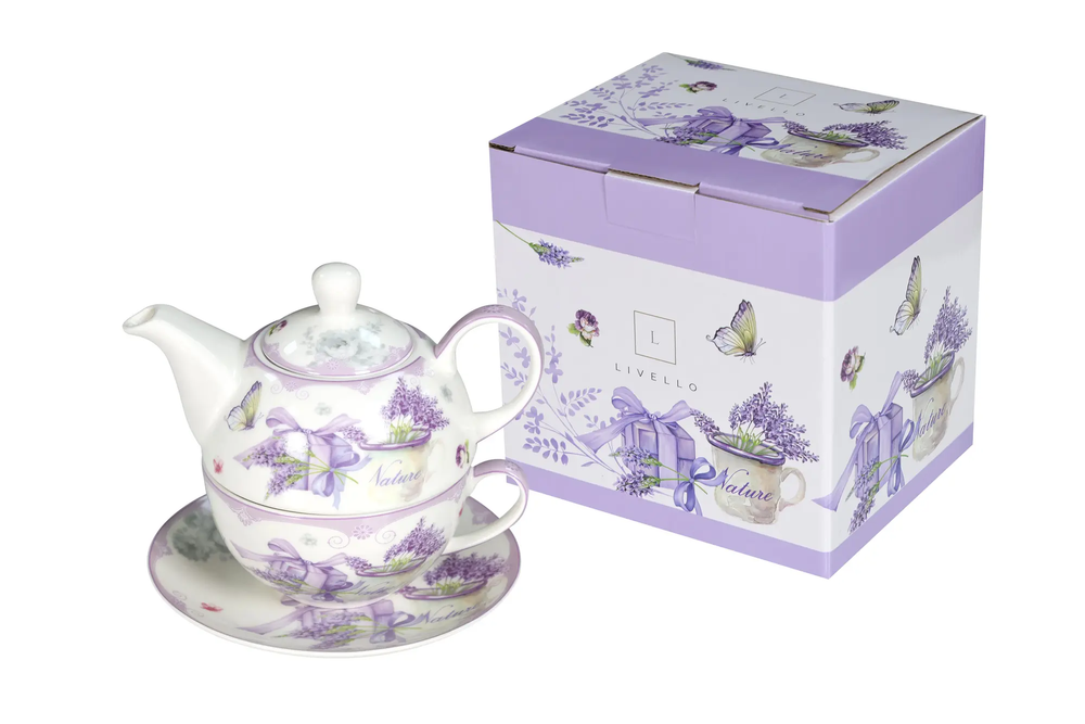 Zdjęcie produktu Czajniczek porcelanowy Świąteczny 400ml z filiżanką 250ml LIVELLO CR5-15