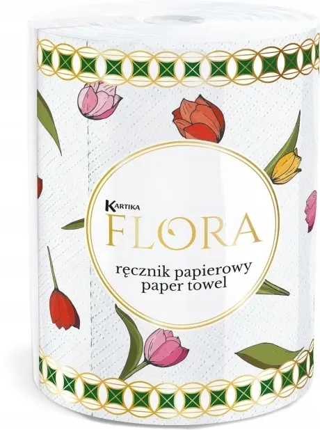 Zdjęcie produktu Ręcznik Papierowy Kartika Flora 3 Warstwy 200 listków Mega Chłonny